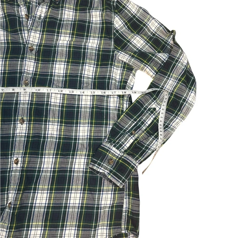 J.Crew Men’s Slim Fit Plaid Button Down Shirt M Green Yellow Tartan Madras